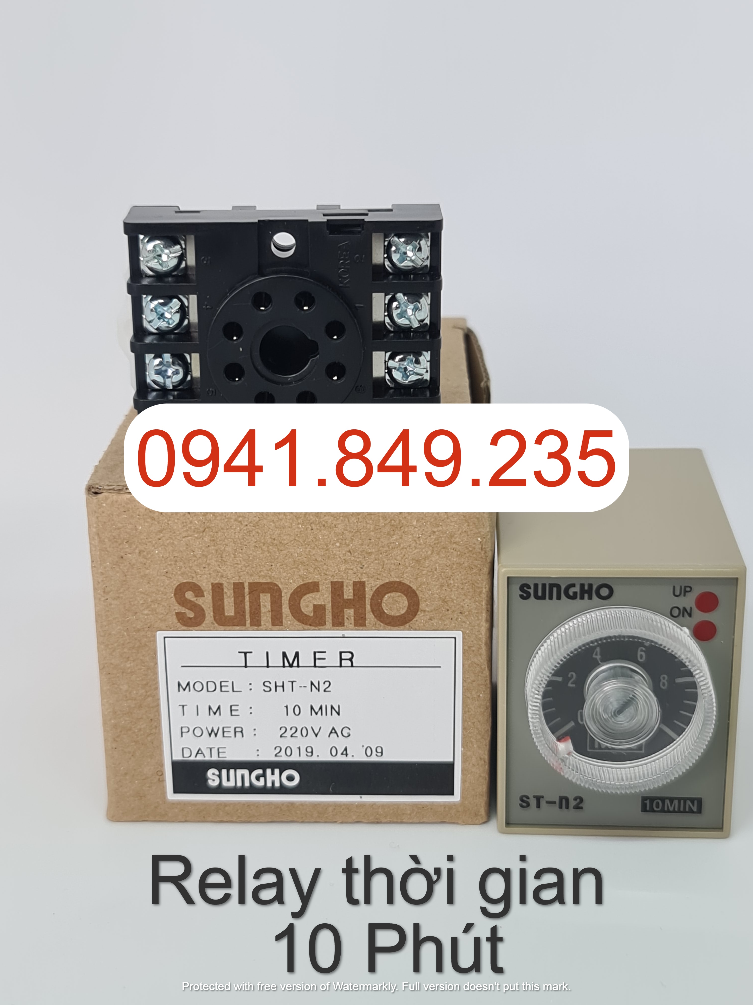 Rơ le thời gian 10 Phút (không gồm đế 8 chân) SHT-N2-10M-220A (Timer Sungho)