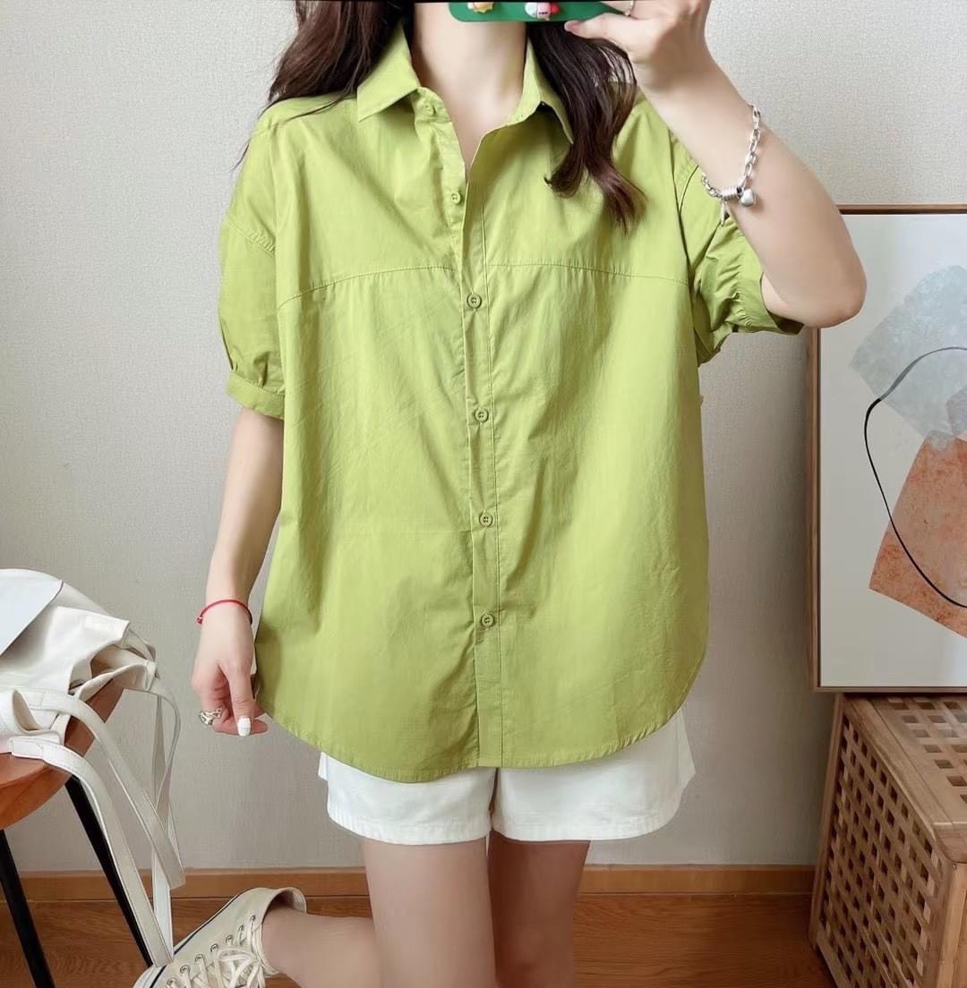 Áo sơ mi nữ, áo sơ mi phom rộng tay lỡ bo tay cầu vai hở lưng nhiều màu