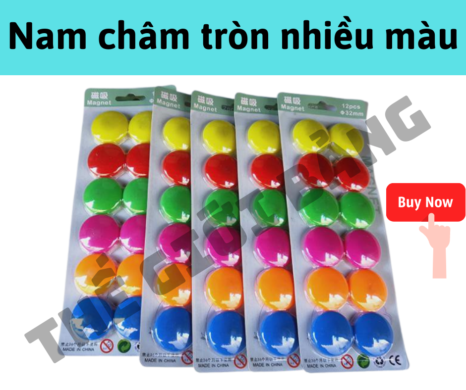 NAM CHÂM NHIỀU MÀU DÙNG HÍT BẢNG TỪ (12 VIÊN/VỈ)