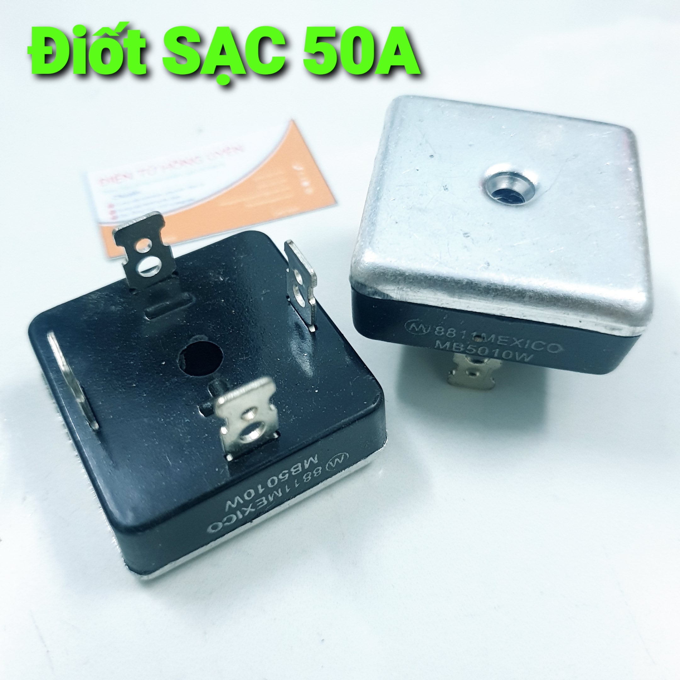 2 Đi ốt sạc 50A lưng giải nhiệt nhôm. Đi ốt cầu 4 chân công suất lớn. Diot sạc acquy. Diot sạc acquy tốt hơn diot sạc nga