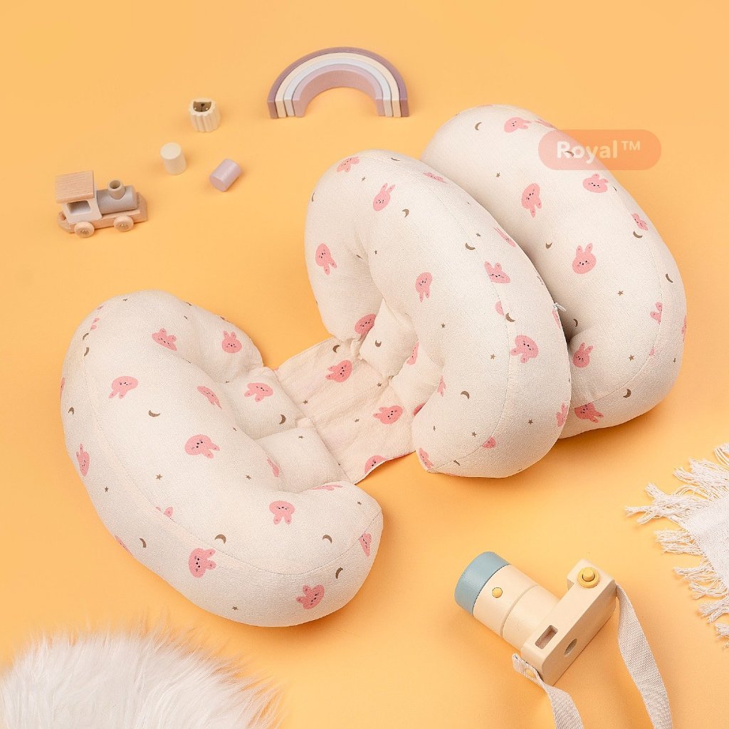 Chặn Bầu Cánh Tiên 3 Gối Royal, Gối phụ kê đỡ bụng, tựa lưng cho mẹ bầu Bebi123