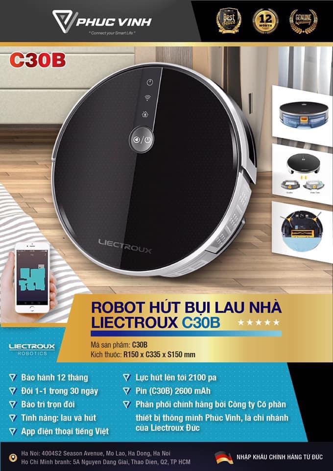 ROBOT HÚT BỤI LAU NHÀ THẾ HỆ MỚI LIECTROUX C30B