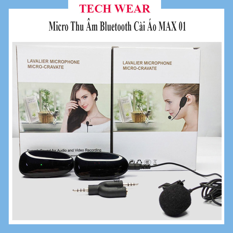 [MIC] Micro Thu Âm Đa Năng, Micro Thu Âm Bluetooth Cài Áo MAX 01, Truyền Tải Âm Thanh To - Rõ - Ấm, Kích Thước Nhỏ Chuyên Nghiệp Cho Youtube, Trợ Giảng, Vlog,...