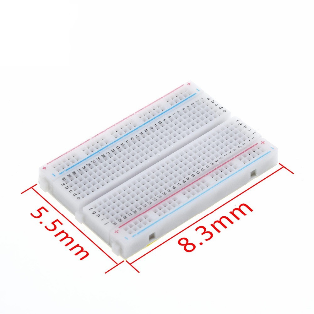 Breadboard MB-102 830 Lỗ 165x55x10mm (Board test, cắm linh kiện, bo test mạch, bảng mạch thử nghiệm )
