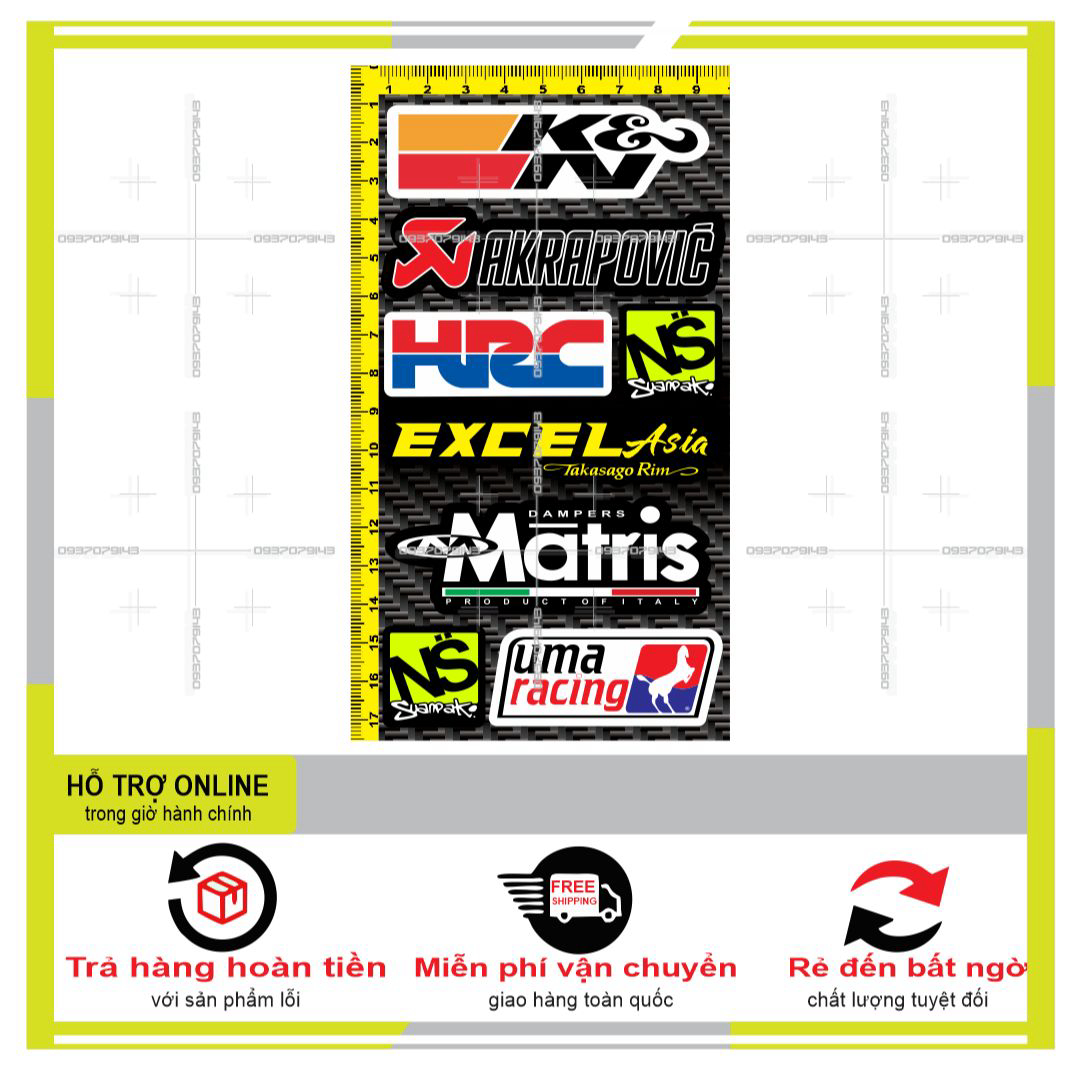 Logo sticker dán xe máy mini m8 -decal chống nước - không bay màu