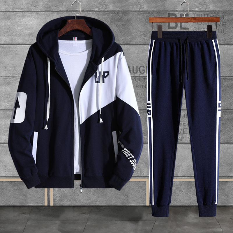 [ Giảm Giá Sốc ]  Bộ Quần Áo Hoodie Nam Dài Tay Khóa Kéo Mũ Trùm Đầu Họa Tiết UP Quần Phối Sọc Dọc Phong Cách Hàn Quốc Trẻ Trung Sành Điệu HHH MEN QA 114