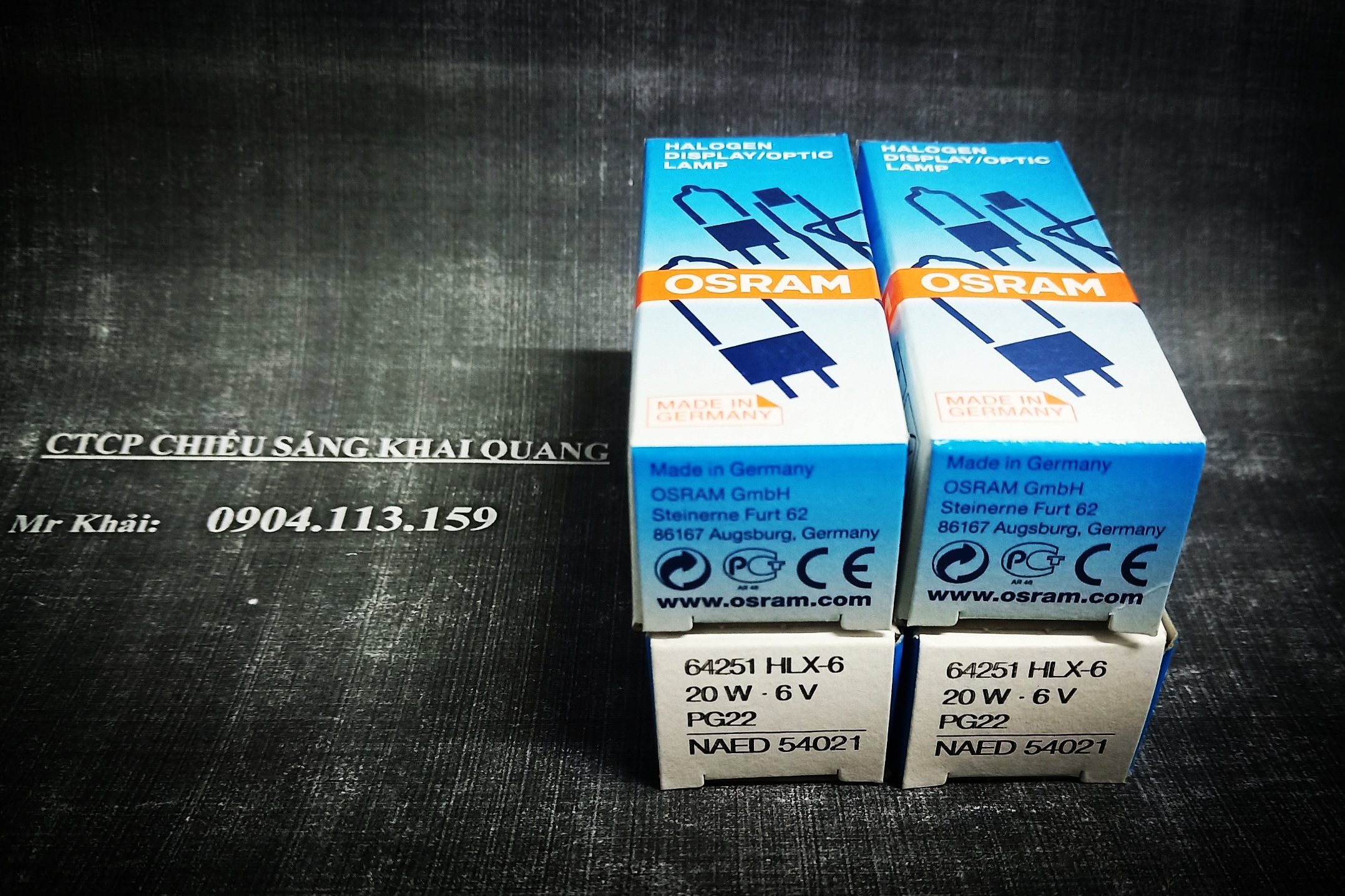 (SALE) Bóng đèn nhãn khoa có đế 6V 20W Osram HLX 64251