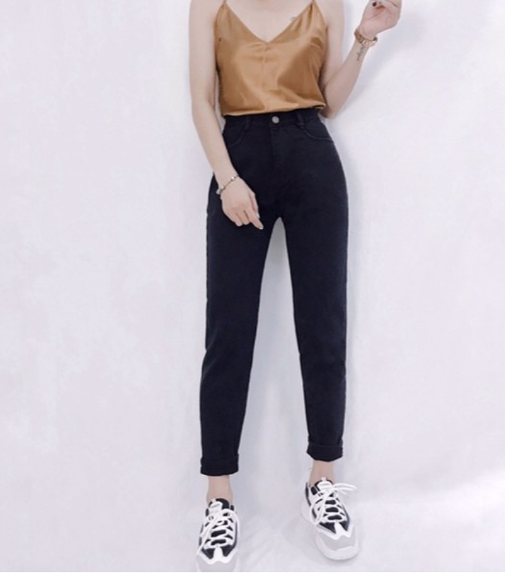Quần jean nữ BAGGY TRƠN NHIỀU MÀU LỬNG 9 TẤC P1-BGT-37