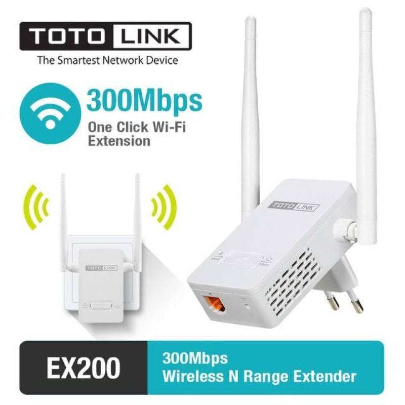Bảng giá Bộ kích sóng WiFi TOTOLINK EX200 (Trắng) - Hãng Phân Phối Chính Thức tương thích chuẩn IEEE 802.11b/g/n tốc độ Wi-Fi lên tới 300Mbps Phong Vũ