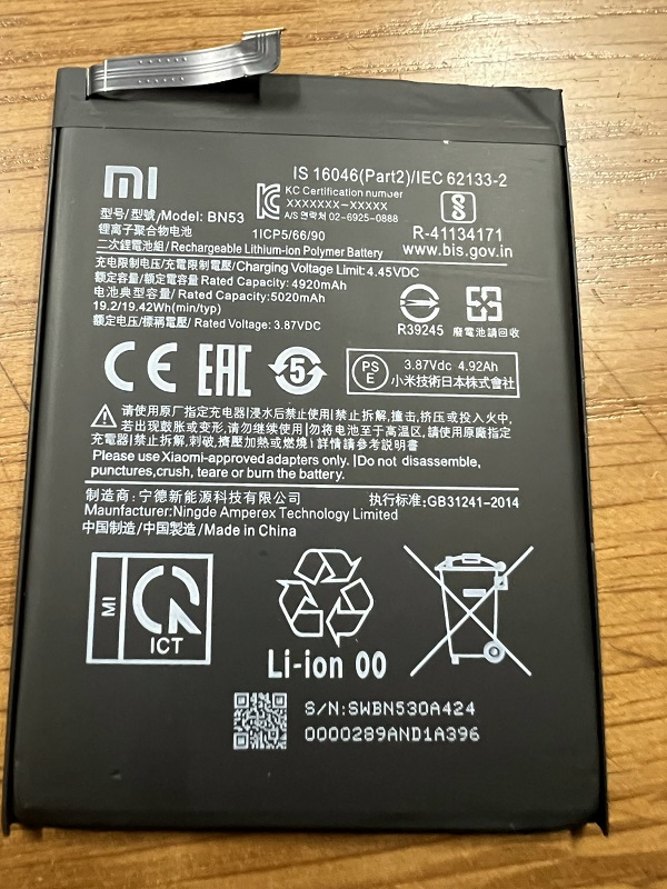 Pin điện thoại Xiaomi BN53 Redmi Note 9 Pro