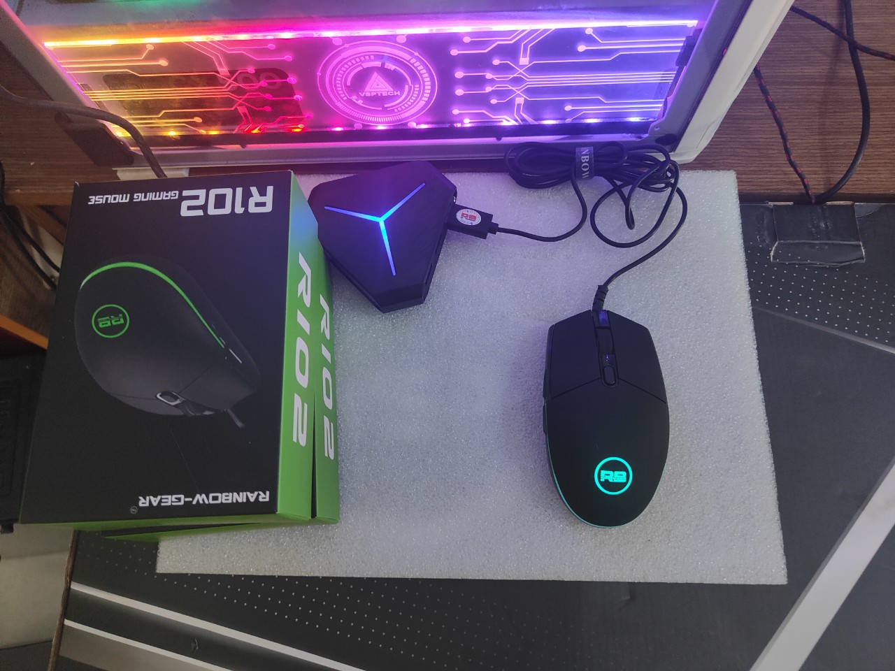 Gaming Gear - Mouse Gaming RAINBOW R102 (  RGB AUTO) Quang Học 3200DPI