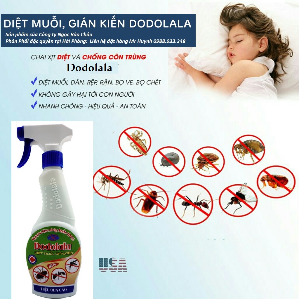 Thảo mộc xịt Muỗi Dodolala 350ml- Chính Hãng