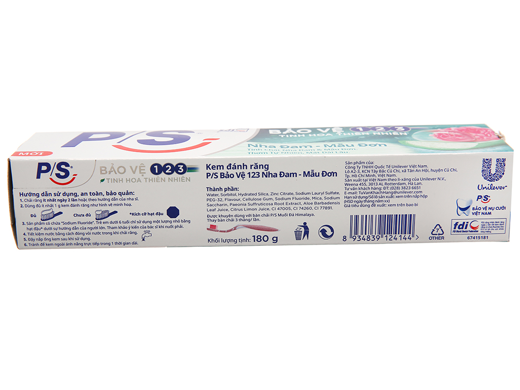 Kem đánh răng P/S bảo vệ 123 nha đam 180g