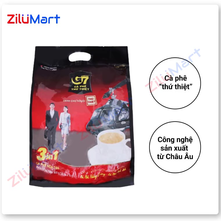 Cà phê sữa hòa tan G7 3 in 1 (bịch 50 gói) loại 800g