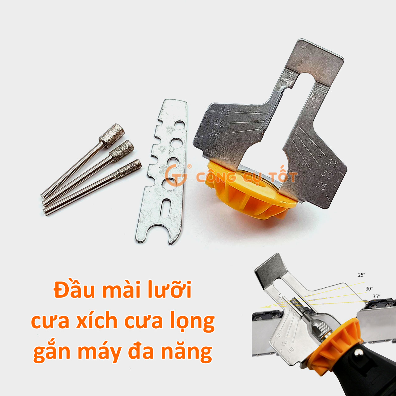 Đầu mài lưỡi cưa gắn máy mài - mài dũa lưỡi cưa lọng cưa kiếm cưa xích