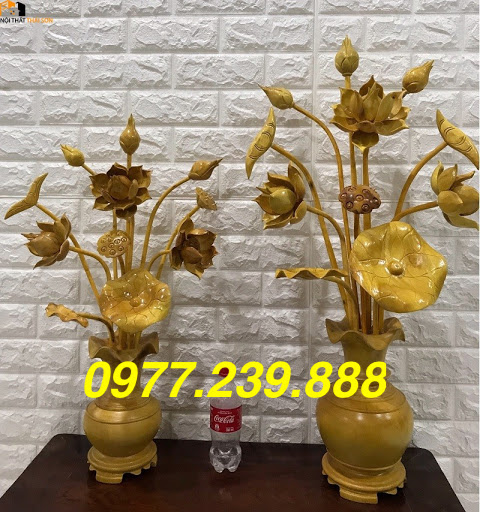 hoa sen gỗ mít 1 bình