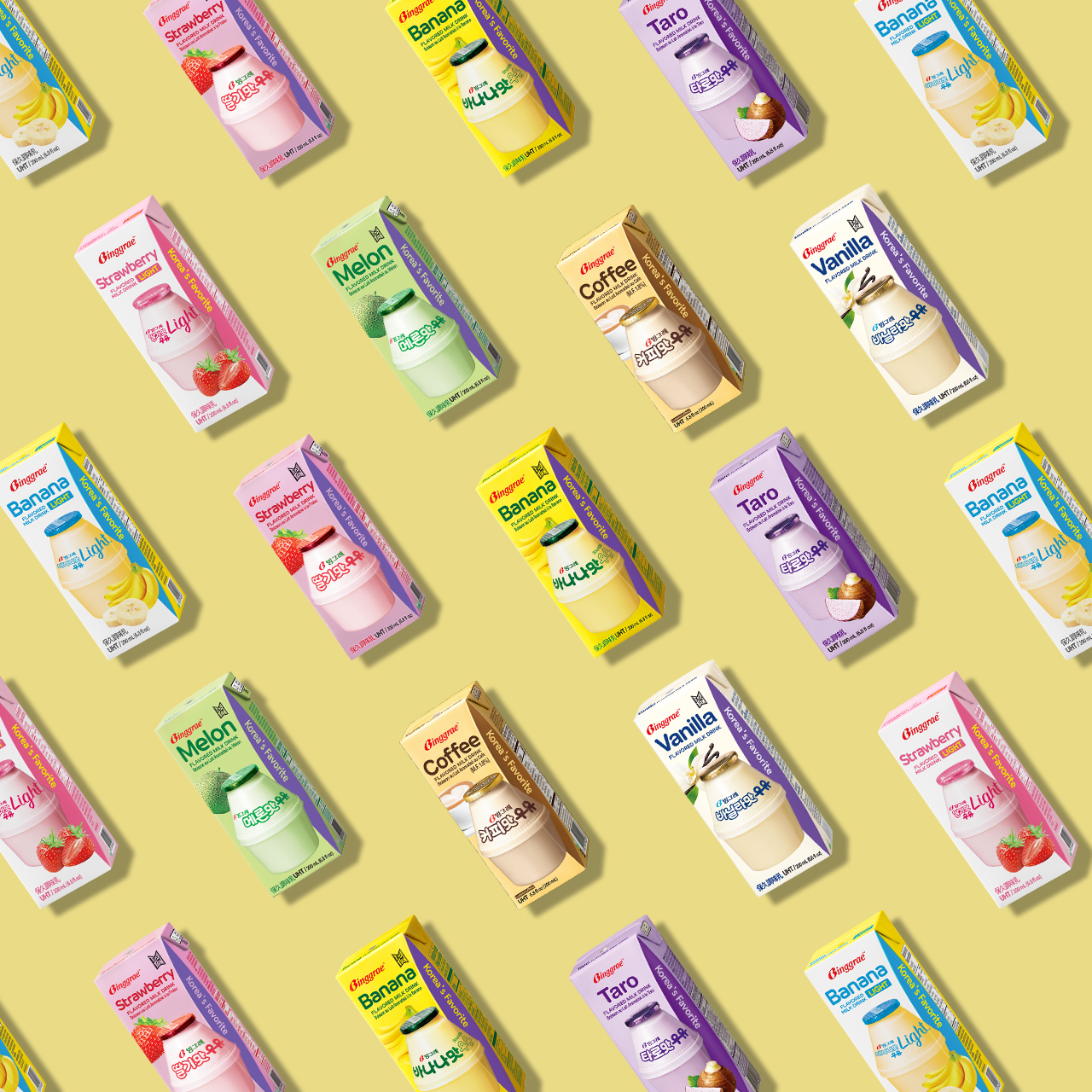 Combo of 2 Boxes of Korean Strawberry Milk Binggrae (12 Boxes X 200ml)