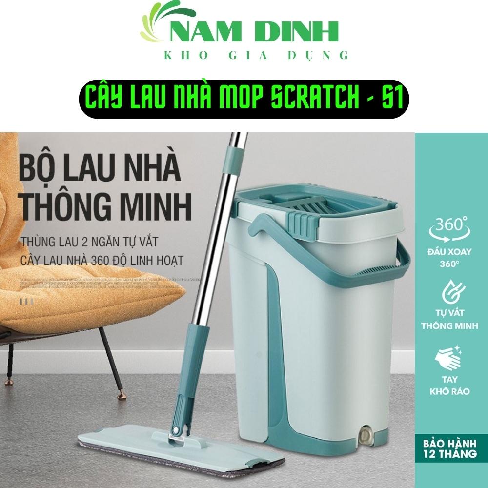 Cây lau nhà tự vắt thông minh MOP SCRATCH. cây lau nhà xoay 360 độ, Bộ lau nhà nhỏ gọn tiện lợi. Bộ lau nhà đa năng, lau siêu sạch, siêu bền, siêu thấm hút nước