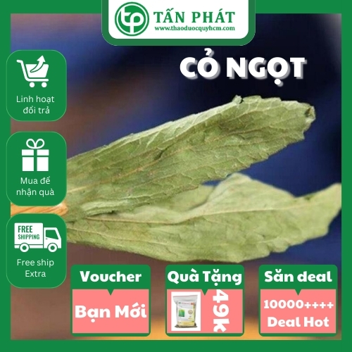 Lá cỏ ngọt sấy khô hàng sạch thơm cao cấp - Túi lớn loại 1kg giá rẻ - Thảo Dược Taphaco