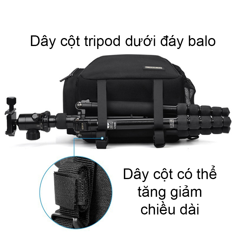 [HCM]Balo máy ảnh Caden D17 có thể đeo 1 quai