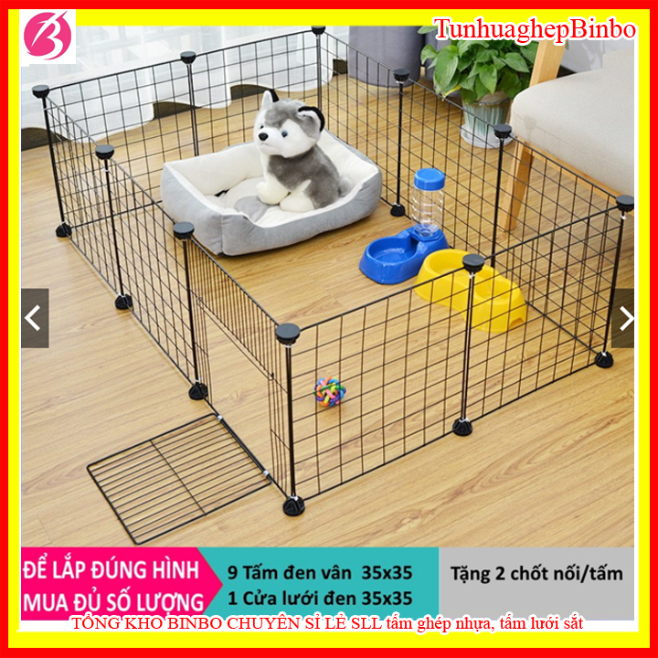 [TẶNG CHỐT]Chuồng chó, chuồng quây thú cưng, hàng rào cho pet, combo 10 tấm lưới phối nhựa làm chuồng chó đẹp, kích thước 105cmx 70cm x cao 35cm (dành cho thú nhỏ )