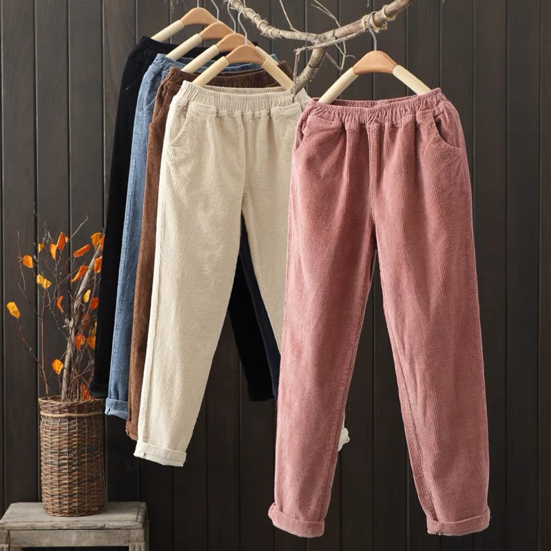 [25-27/4 Hoàn tiền 15%]Quần Baggy Nhung Mùa Thu cho Nữ