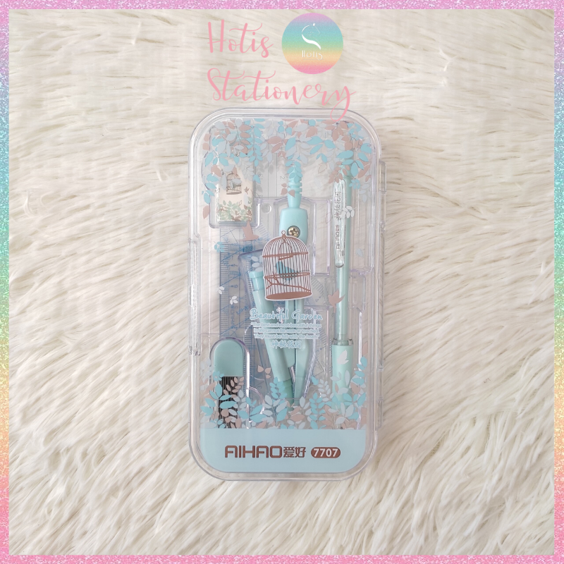 [HOTIS] Bộ compa thước kẻ 8 món màu pastel cực xinh