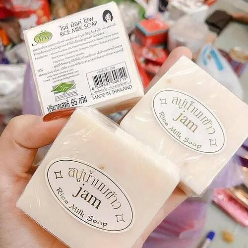 1 Xà phòng cám gạo rửa mặt trắng sáng Gluta Jam Thái Lan 65g