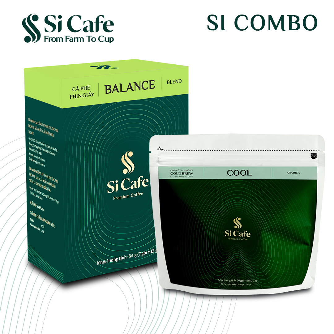 COMBO CÀ PHÊ TÚI NHÚNG & CÀ PHÊ PHIN GIẤY TỪ SI CAFE