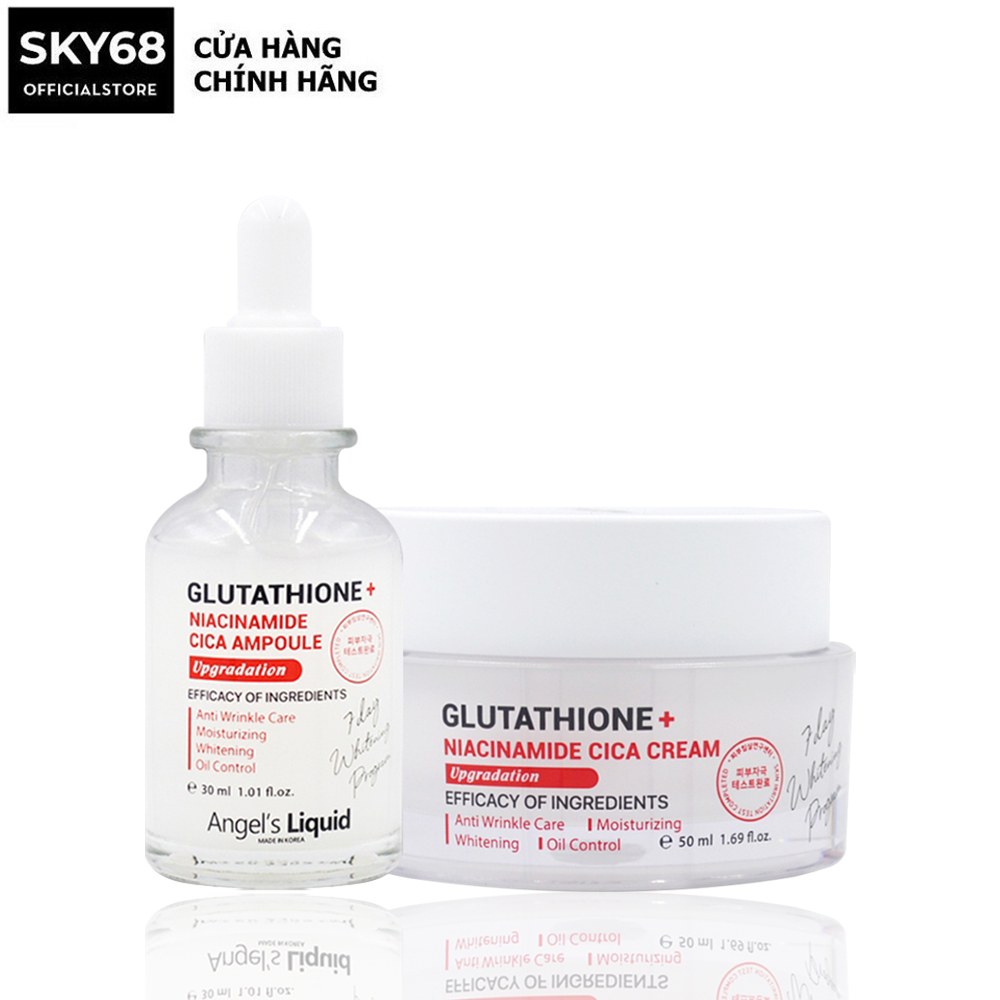 Combo truyền trắng, mờ nám Angel's Liquid (Serum Plus Niacinamide 30ml + Kem Plus Niacinamide 50ml) - NEW