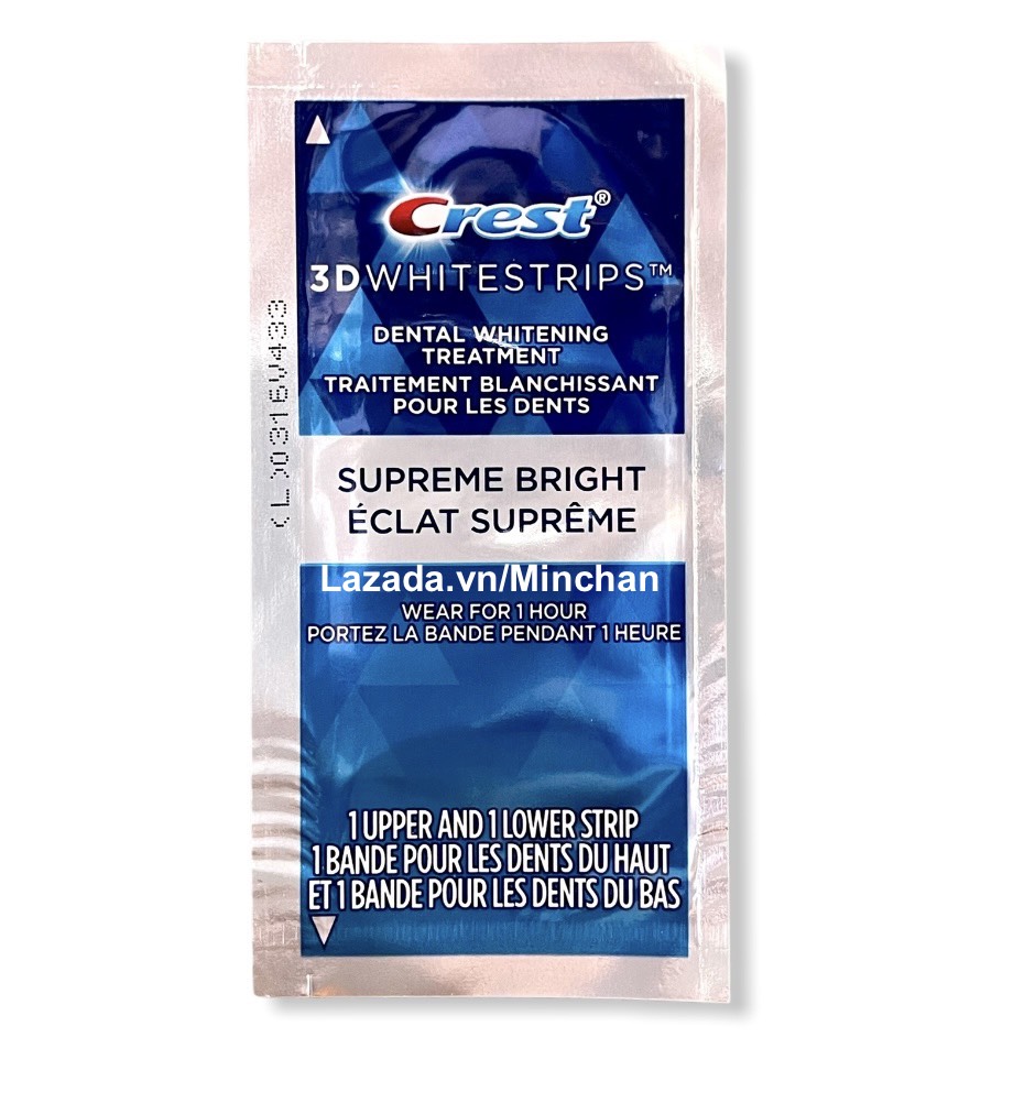 [HCM]Miếng Dán Trắng Răng Cấp Tốc Crest 3D White Supreme Flexfit siêu mạnh USA(1 Gói/2 strips) - CA MINCHAN