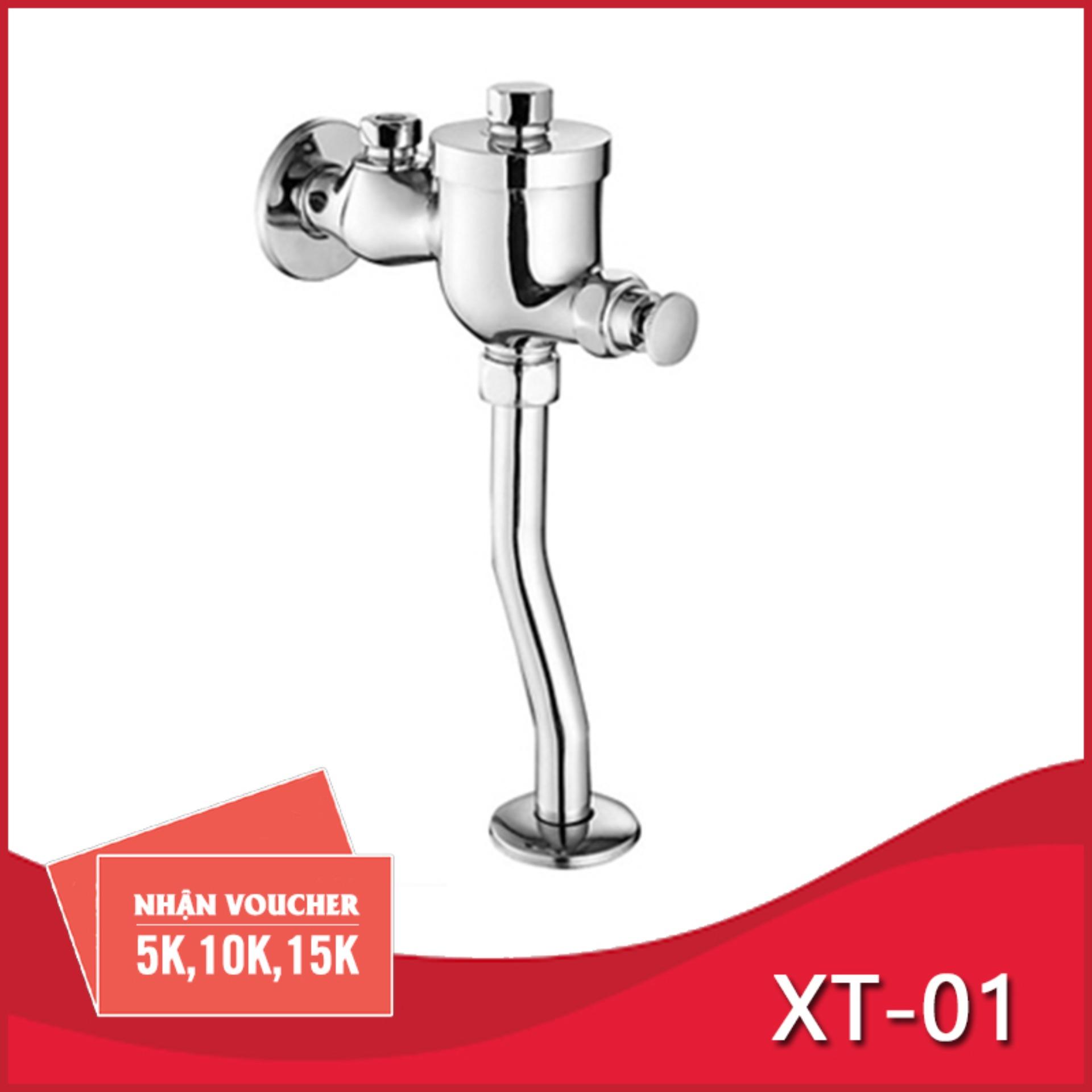 [HCM]Vòi nhấn xả tiểu nam Đồng mạ Chrome XT - 01 (Trắng bạc)
