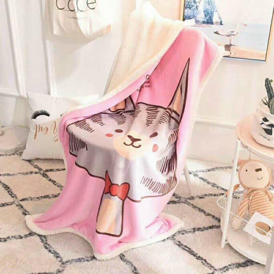 Chăn lông cừu cho bé mềm mịn, chăn cho bé size 95x135cm