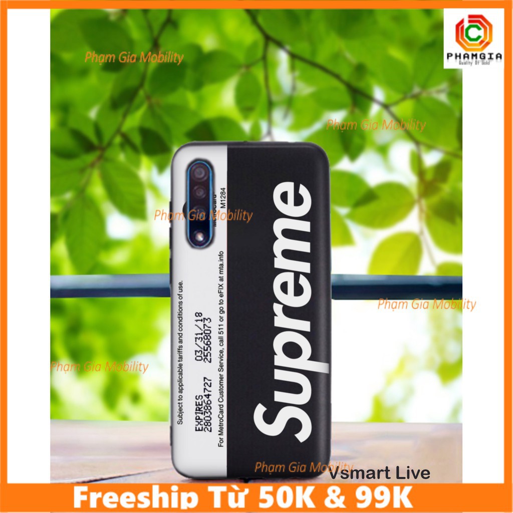 Ốp lưng Vsmart Live dẻo đen hình mẫu supreme