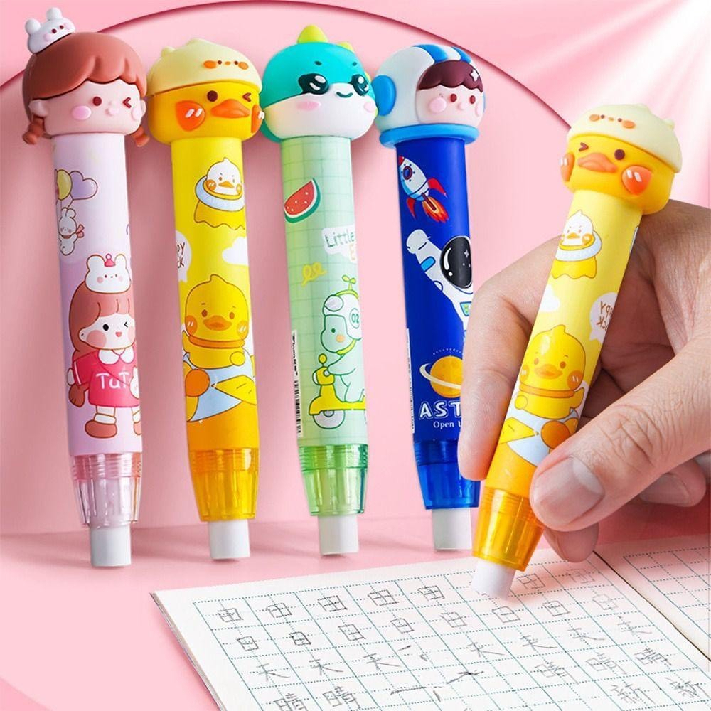 Gôm tẩy chì ĐẦU THÚ dạng bấm thân tròn nhiều mẫu ngẫu nhiên