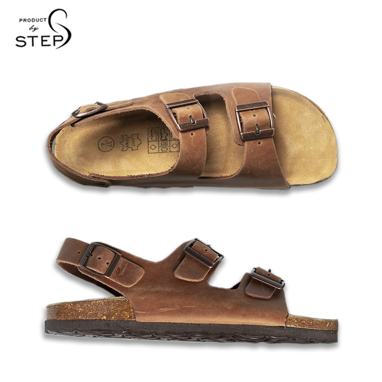 [HCM][Sanldal] Giày đế trấu Da thật quai 2 khoá (Size 35-45)