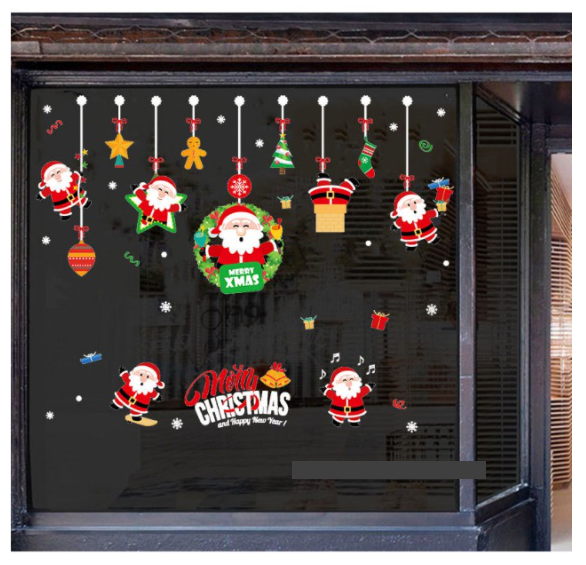 Decal trang trí Noel - Rèm dây ông già Noel