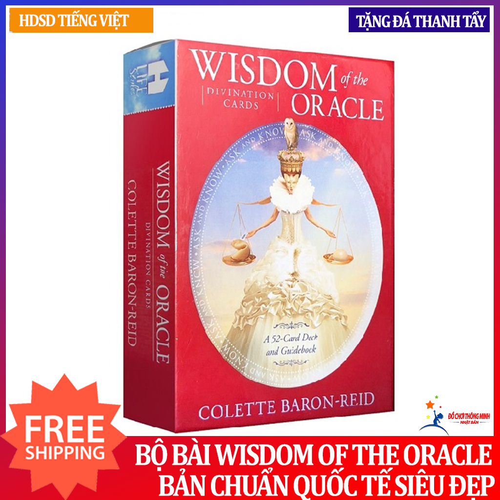 Combo Bộ Bài Boardgame Bói Toán Wisdom of the Oracle Divination và Túi Nhung Đựng Tarot và Khăn Trải Bàn T
