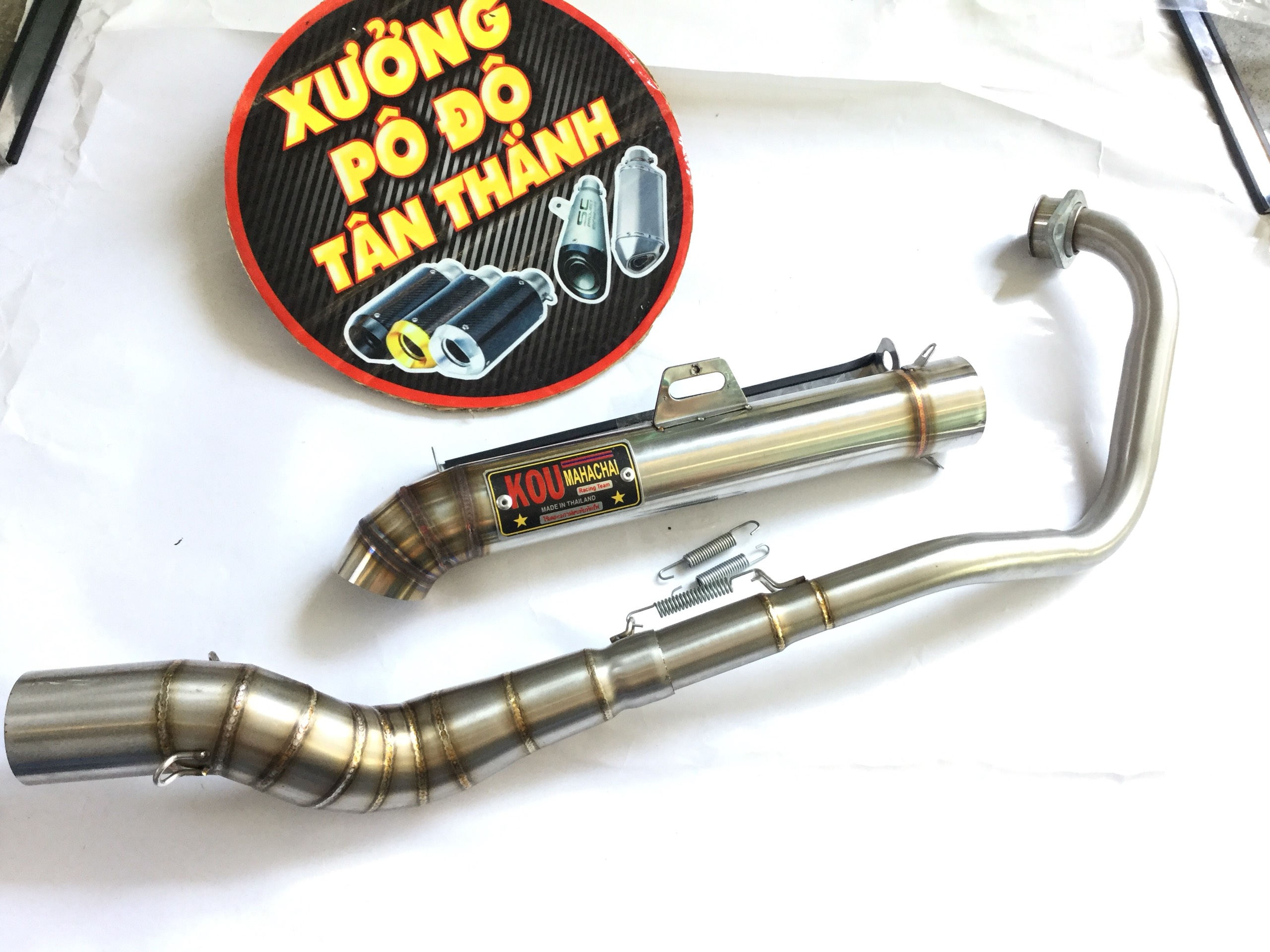 Pô KOU Thái Tem Nhôm - Cổ Cong 2 Khúc Wave 50 -100 - Dream + Cúp - Xe 50 100 CC...,Sản Phẩm Chất Lượng, Gian Hàng Uy Tín, Giá Cả Cực Tốt, Mua Ngay.