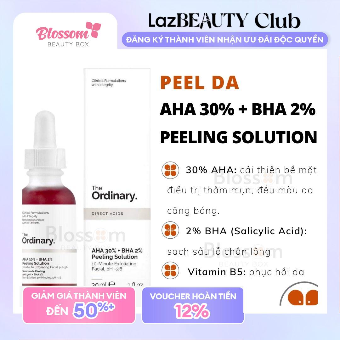 Tẩy da chết hoa học Peel da The Ordinary AHA 30% + BHA 2% Peeling Solution