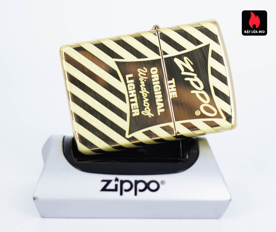 Bật lửa Zippo 49075 - Zippo Vintage Zippo Box Top High Polish Solid Brass