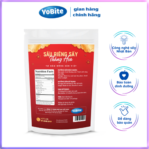 Sầu Riêng Sấy Thăng Hoa YOBITE 50gr