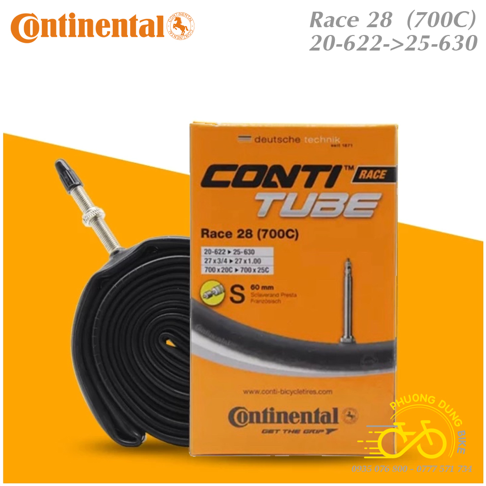 Ruột (Săm) xe đạp CONTINENTAL 700x20-25C VAN PHÁP - VAN XE ĐẠP