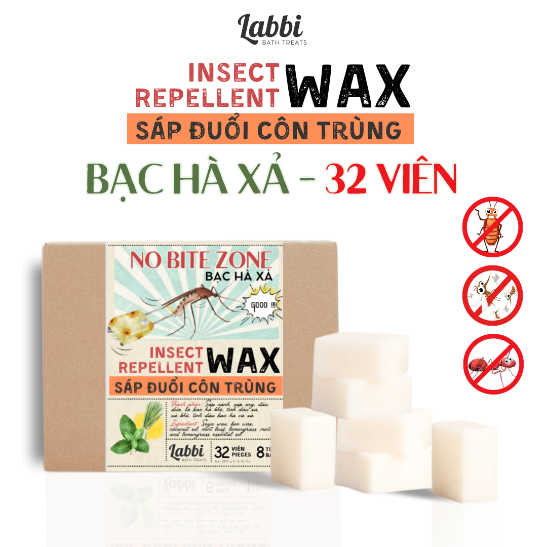 Sáp thơm BẠC HÀ XẢ đuổi muỗi, gián, kiến và khử mùi làm sạch không gian Sáp / Xịt đuổi côn trùng