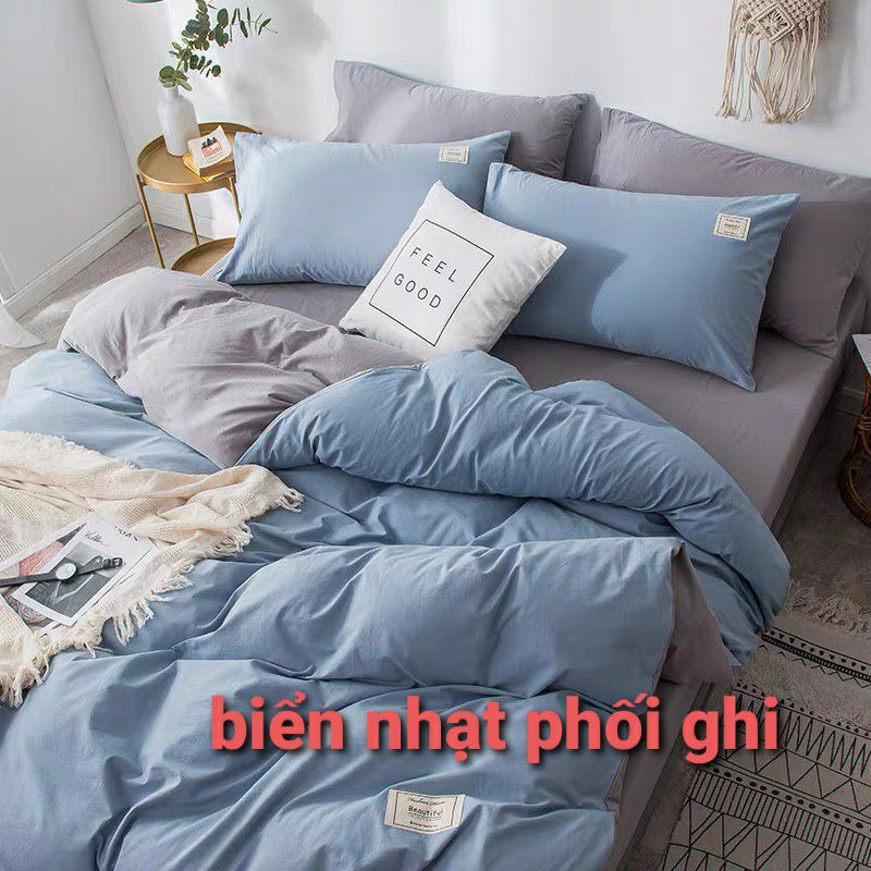 Bộ chăn ga gối cotton đũi tici cao cấp nhập khẩu
