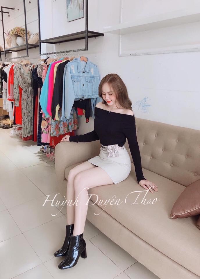 Áo thun trễ vai sàng điệu Dài Tay