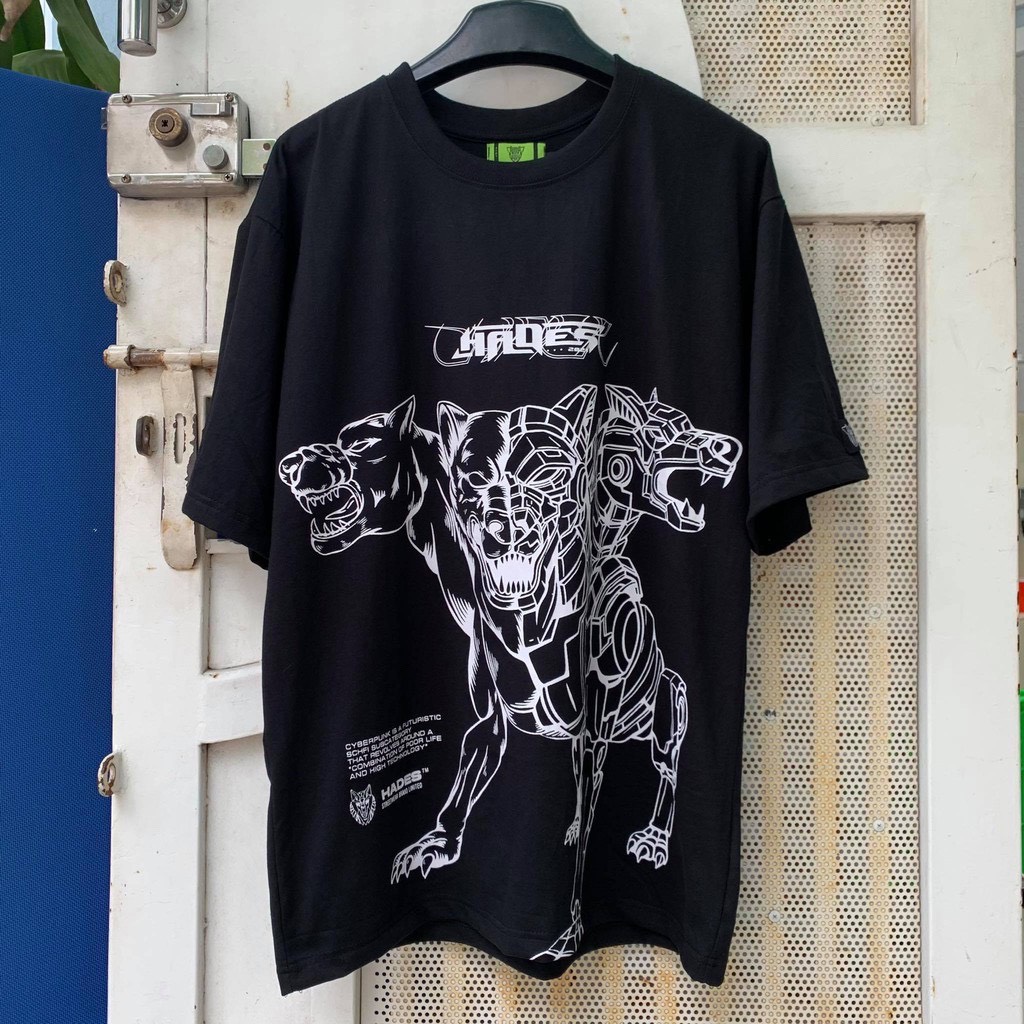 Áo thun tay lỡ form rộng Hades Cerberus Tee phong cách unisex cho cả nam nữ vải wash dày mịn có tem mạc Hades đầy đủ hình in to và cực bền AL119 Thời trang Unisex HCM