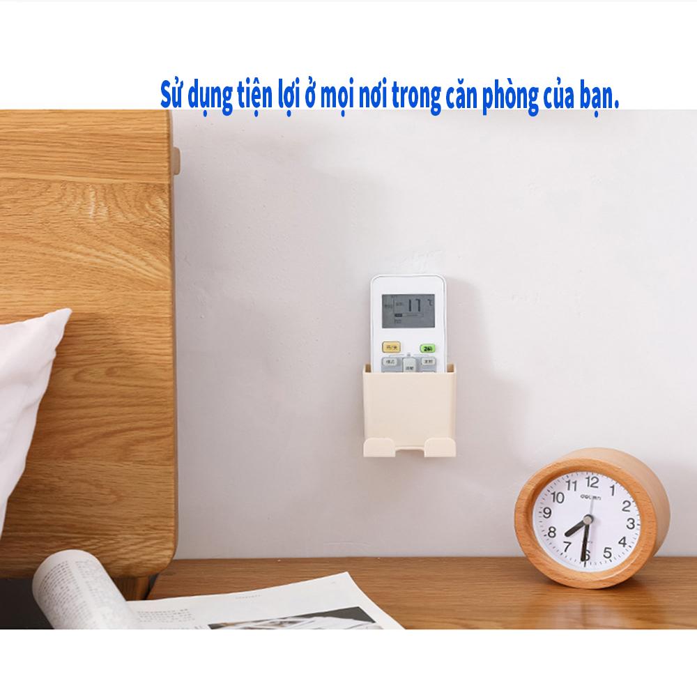 Kệ đựng remote máy lạnh - Hộp đựng điều khiển - Gía lưu trử sạc điện thoại dán tường -Có móc máng chui điện