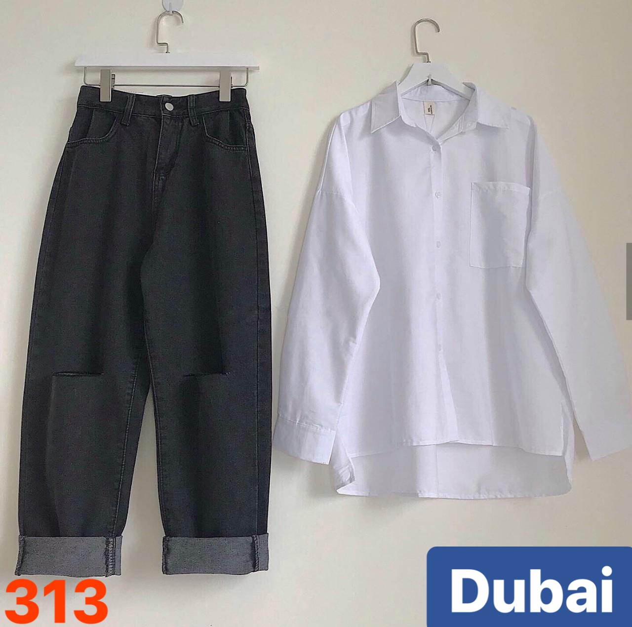 QUẦN BAGGY JEAN NỮ CHẤT BÒ ĐEN RÁCH GỐI DÀI RỘNG LƯNG CAO NÂNG MÔNG NHẬT BẢN DB-313 CAO CẤP - DUBAI FASHION