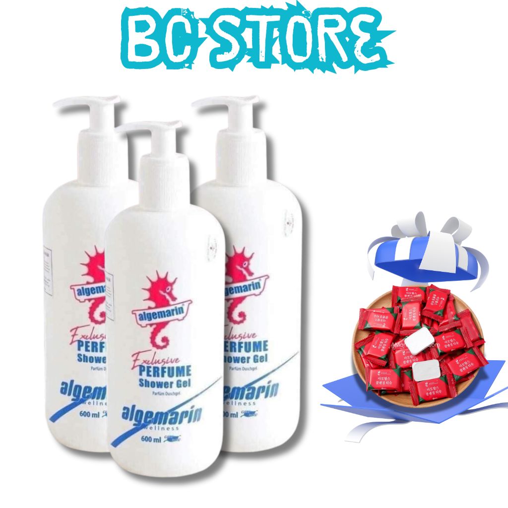 Sữa tắm cá ngựa ALGEMARIN 300ml/500ml Đức hải mã, hương nước hoa chai nhọn vòi vuông germany perfume shower gel soap.Dung tích 600ml.